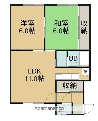 コーポチヨメール[2LDK/51.73m2]の間取図