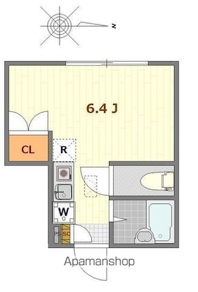 東京都小金井市梶野町２丁目[1R/15.03m2]の間取図