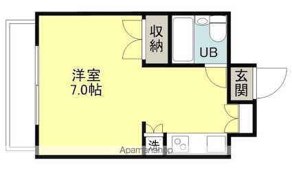 ラメゾンコマ[1K/25.82m2]の間取図