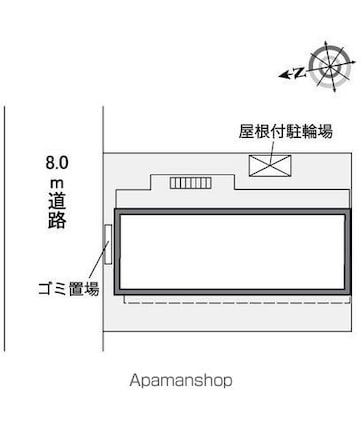 レオパレスＥ　サクセス[1K/19.87m2]の配置図