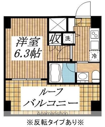 東京都立川市曙町１丁目[1K/21.05m2]の間取図