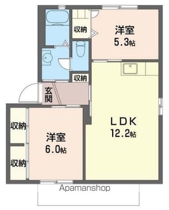 ＡＢＢＥＹ　ＲＯＡＤ　３[2LDK/54m2]の間取図