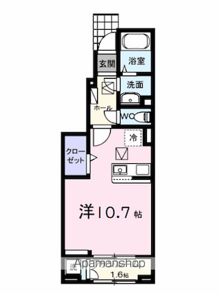 ポポラスⅡ[1R/32.43m2]の間取図