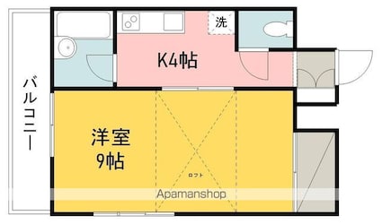 ヴィラ花みずき[1K/28.35m2]の間取図