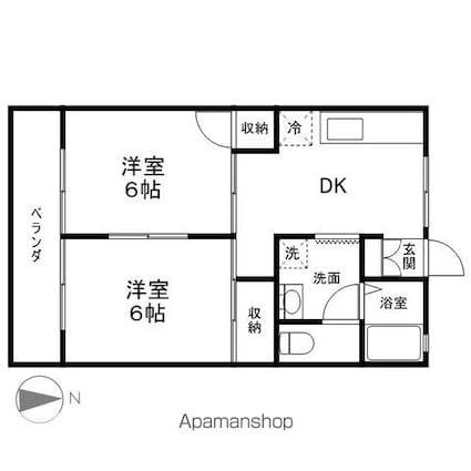 長野県長野市大字高田[2DK/40.07m2]の間取図