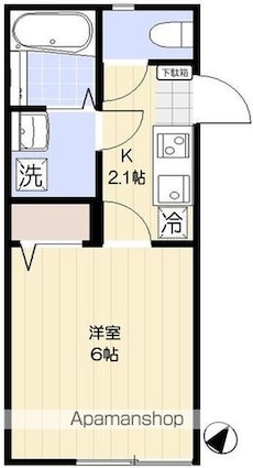 サンシエ大山[1K/20.02m2]の間取図