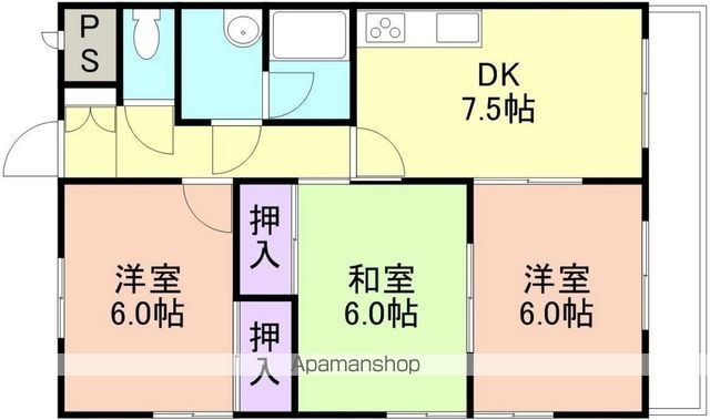 サンハイツＫ[3DK/58.3m2]の間取図