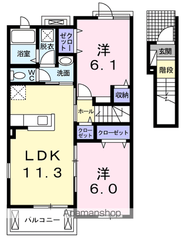 【あきる野市瀬戸岡のアパートの間取り】