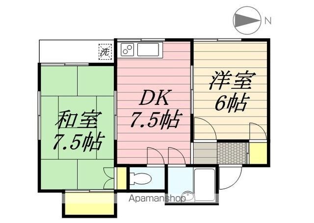 東京都三鷹市大沢３丁目[2DK/42.1m2]の間取図
