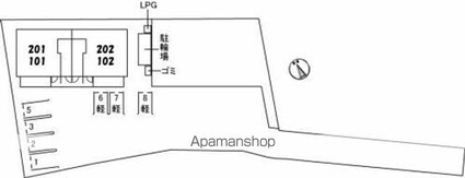岡山県倉敷市上富井[2LDK/68.8m2]の配置図