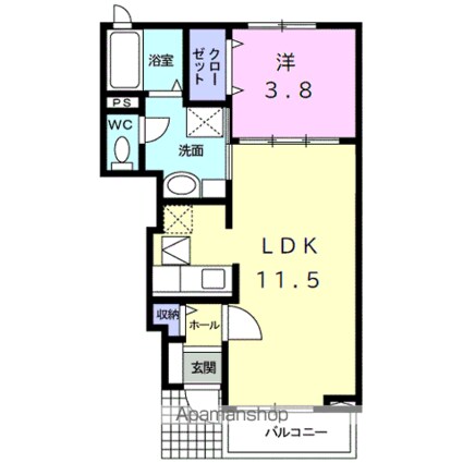 ブラン　セレノ[1LDK/37.16m2]の間取図
