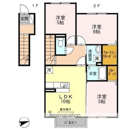 メゾン　シンシア[3LDK/65.87m2]の間取図