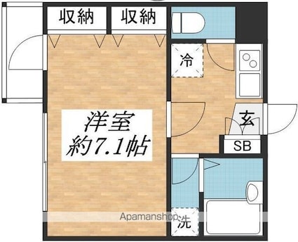 アプレシティ国分寺．[1K/26.23m2]の間取図