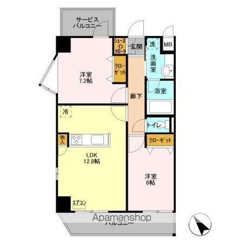 【千葉市中央区弁天のマンションの間取り】