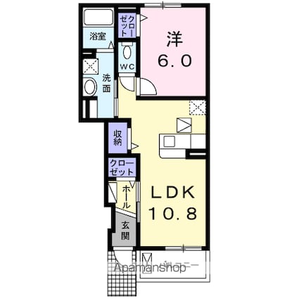 Ｖｉｌｌａ　Ｙ　Ⅵ[1LDK/42.5m2]の間取図