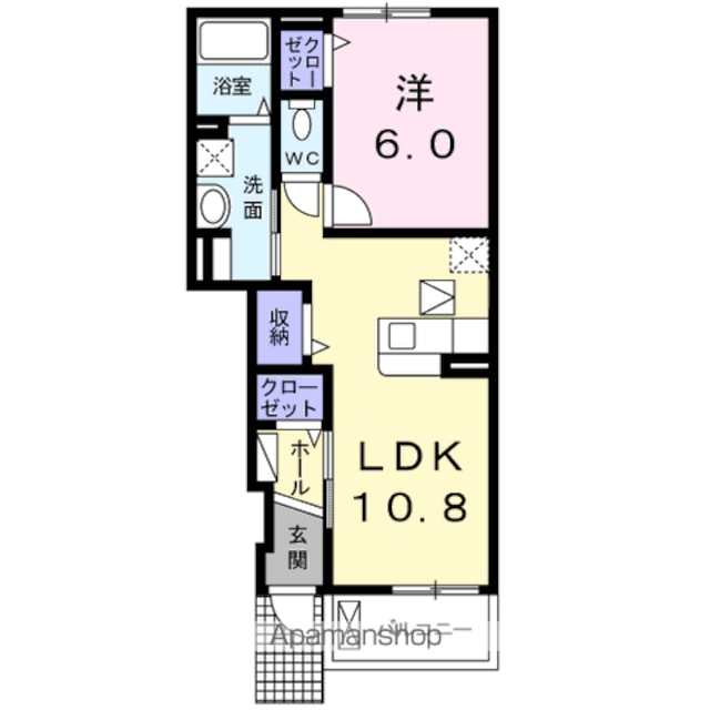 Ｖｉｌｌａ　Ｙ　Ⅵ[1LDK/42.5m2]の間取図