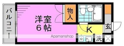 スカイコート阿佐ヶ谷第２[1K/16.5m2]の間取図
