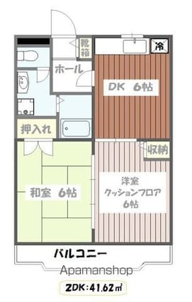 ファミール西葛西[2DK/41.62m2]の間取図