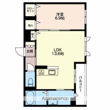 シャーメゾン美須々の杜[1LDK/47.25m2]の間取図