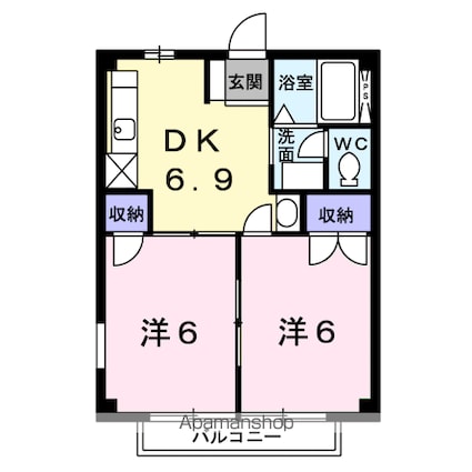 ＬＵＭＩＮＵＳ．Ａ[2DK/40.04m2]の間取図