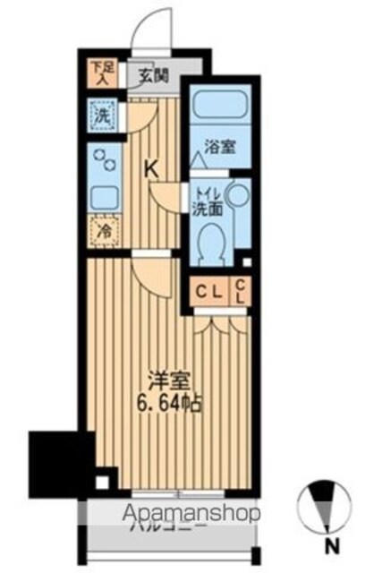 ＫＤＸレジデンス東新宿[1K/21.65m2]の間取図