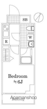 ＧＥＮＯＶＩＡ西横浜[1K/21.48m2]の間取図