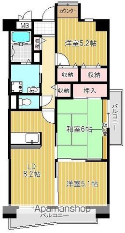 サンプラザ湯里南の間取り写真