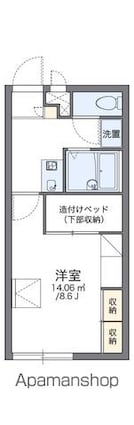 レオパレスＴＯＫＯＯ[1K/23.18m2]の間取図