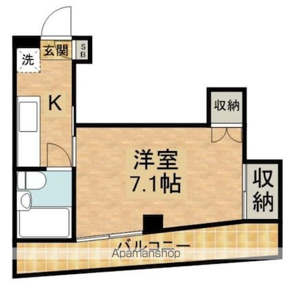 三浦ビル[1K/26.7m2]の間取図