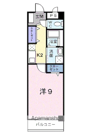 プラシード倉敷[1K/31.97m2]の間取図