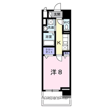 ザ・レジデンス水戸桜川[1K/30.16m2]の間取図