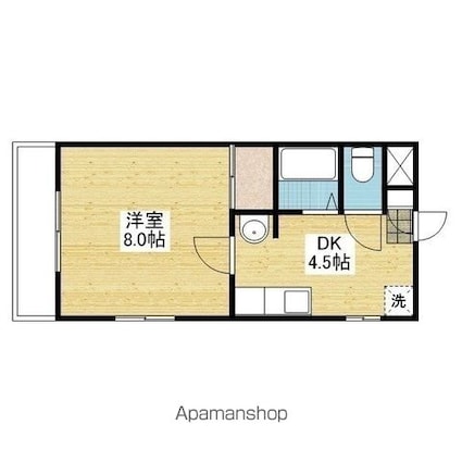 フルートフル[1DK/27.67m2]の間取図