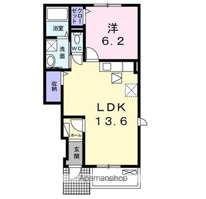 コーポ　キ・ラ・ラⅡ[1LDK/46.18m2]の間取図