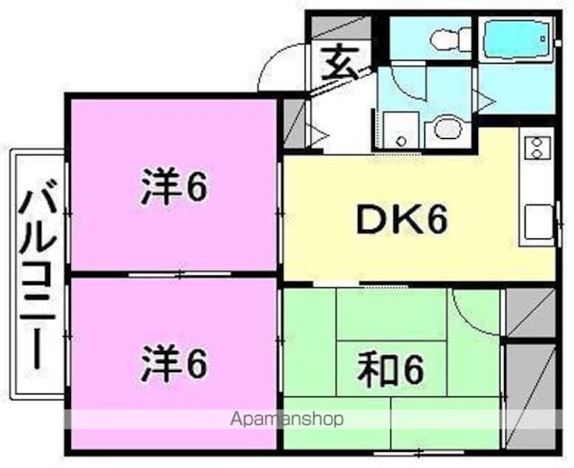 グラッド森田[3DK/53.5m2]の間取図