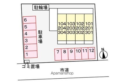 グローヴ・ガーデンⅨ[1K/31.35m2]の配置図