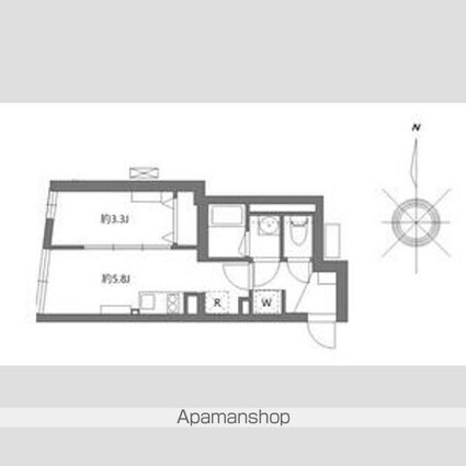 エルファーロ駒沢公園Ⅱ[1DK/25.62m2]の間取図