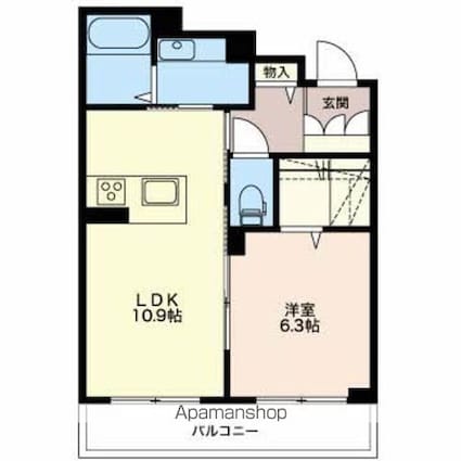 サンリッツ杉山[1LDK/44.46m2]の間取図