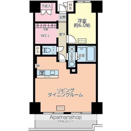 カンケン西藤マンション[1SLDK/52.88m2]の間取図