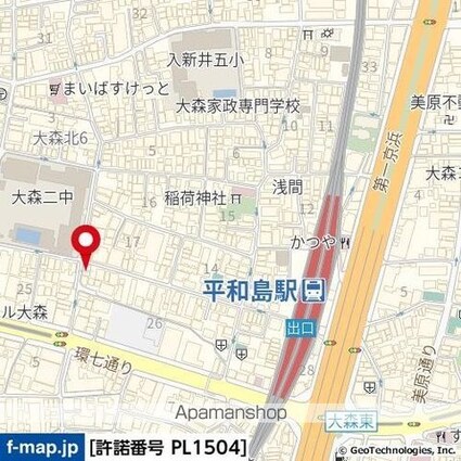 東京都大田区大森北６丁目[1K/40.5m2]の周辺