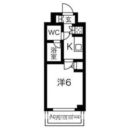 スパシエオリエンス板橋本町[1K/20.52m2]の間取図