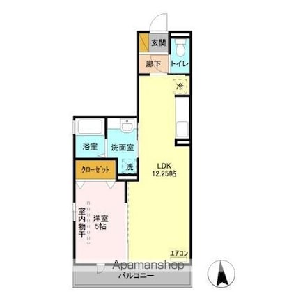 千葉県船橋市藤原１丁目[1LDK/40.76m2]の間取図