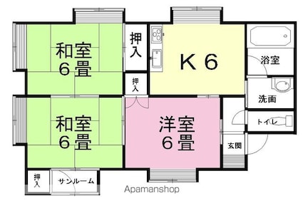 ダイヤパレス[3DK/52.9m2]の間取図