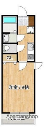 アレフガルド府中[1K/24.63m2]の間取図