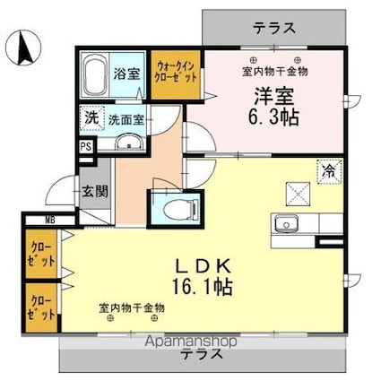 ・　ｆｒａｍｂｏｉｓｅ[1LDK/54.26m2]の間取図