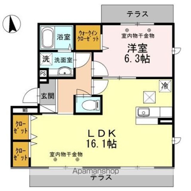 ・　ｆｒａｍｂｏｉｓｅ[1LDK/54.26m2]の間取図