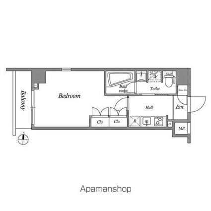 ＭＦＰＲコート菊川[1K/25.41m2]の間取図