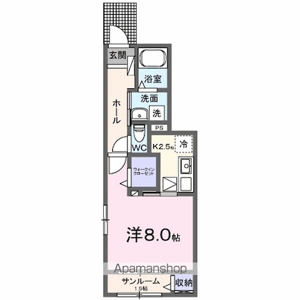 ハーベスト[1K/33.2m2]の間取図