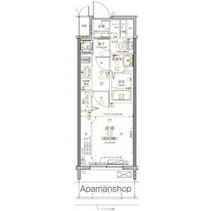 ディアレイシャス金山[1K/21.94m2]の間取図