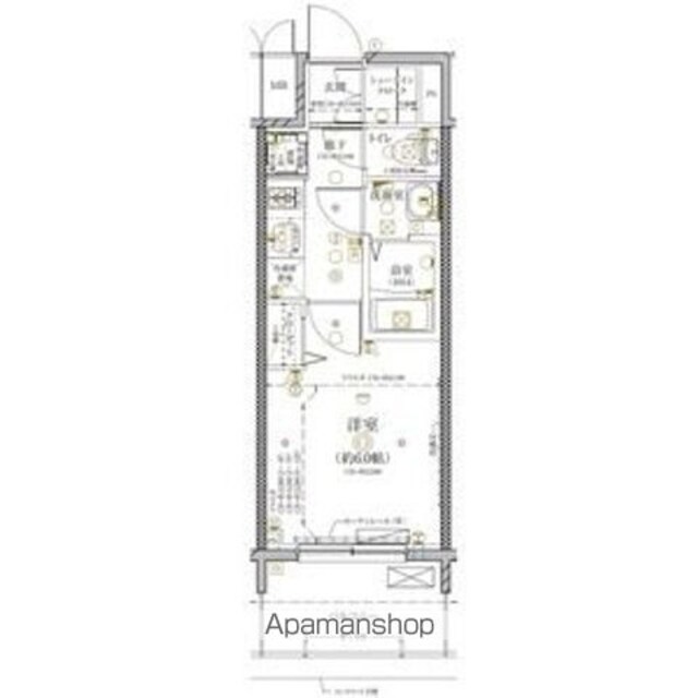 ディアレイシャス金山[1K/21.94m2]の間取図