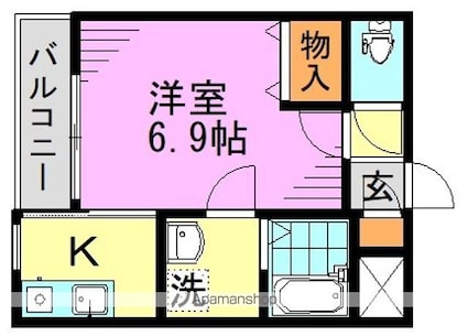 コスモリード高円寺イースト[1K/23.29m2]の間取図